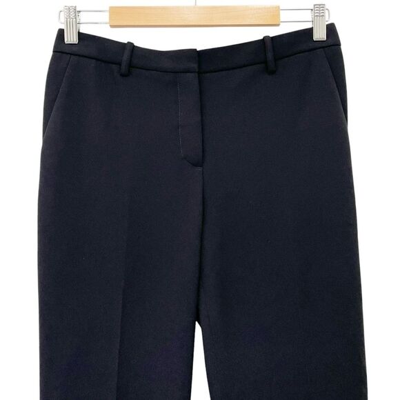 Theory Cropped Slim Pant Black Admiral Crepe Classic Dress Pants Women’s Size 2 - Picture 5 of 12
